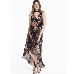 Choker neck floral maxi dress